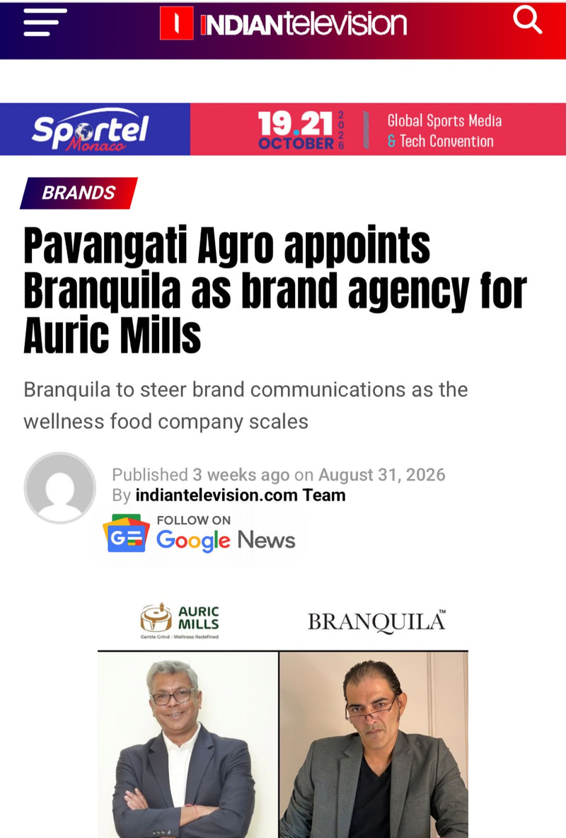 Pavangati Agro Appoints Branquila as Brand Agency for Auric Mills